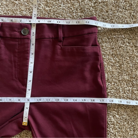 LOFT Skinny Work Slacks Pants Women’s 4 (30x27) Burgundy Office Stretch Pockets - Picture 12 of 15